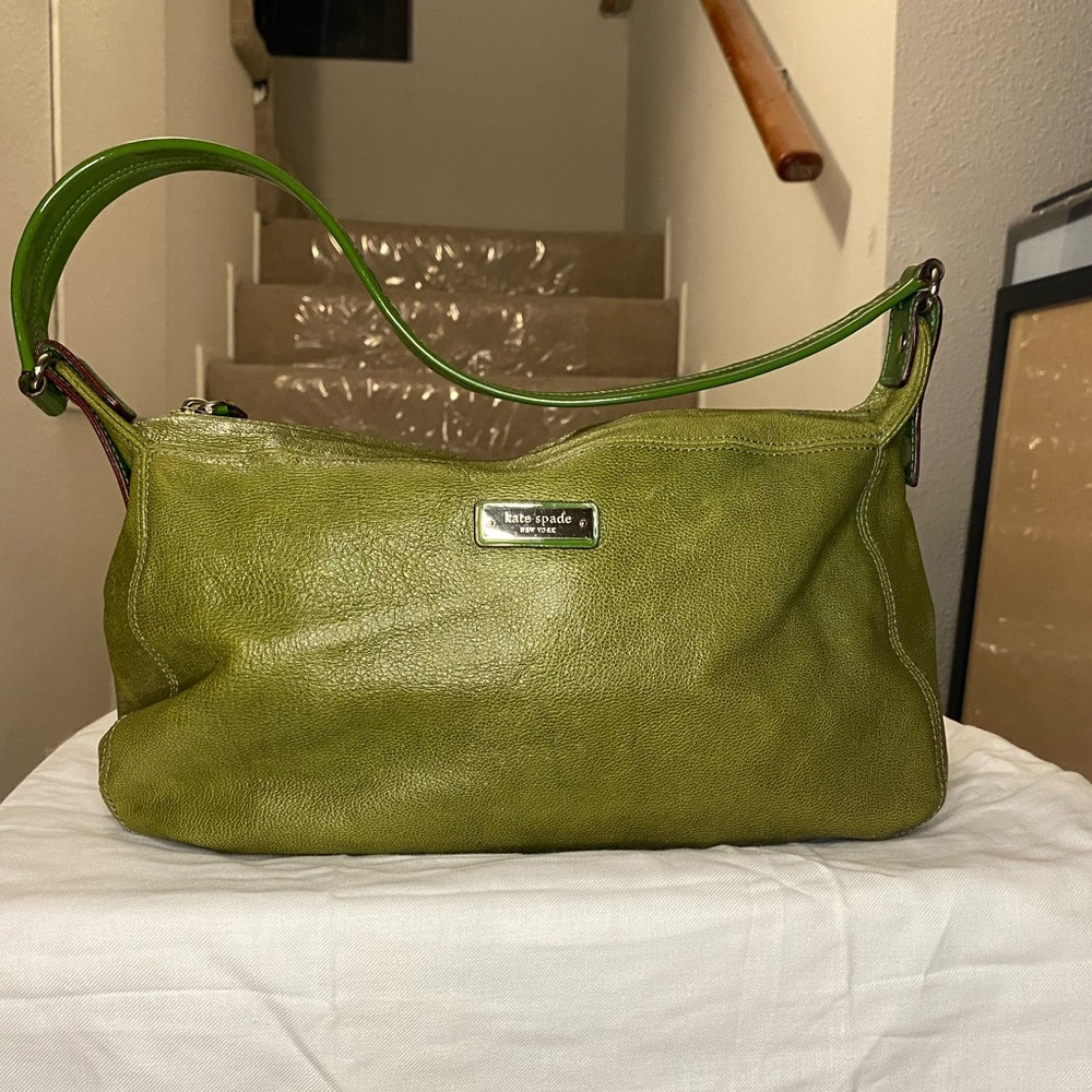 kate spade green leather shoulder bag